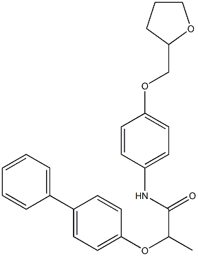 2-([1,1'-biphenyl]-4-yloxy)-N-[4-(tetrahydro-2-furanylmethoxy)phenyl]propanamide Structure
