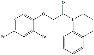 2-(2,4-dibromophenoxy)-1-[3,4-dihydro-1(2H)-quinolinyl]-1-ethanone Structure