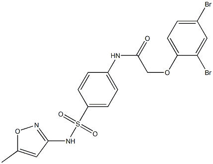 2-(2,4-dibromophenoxy)-N-(4-{[(5-methyl-3-isoxazolyl)amino]sulfonyl}phenyl)acetamide Struktur