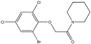 2-(2-bromo-4,6-dichlorophenoxy)-1-(1-piperidinyl)-1-ethanone Structure