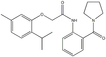 2-(2-isopropyl-5-methylphenoxy)-N-[2-(1-pyrrolidinylcarbonyl)phenyl]acetamide Structure