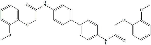 2-(2-methoxyphenoxy)-N-(4'-{[2-(2-methoxyphenoxy)acetyl]amino}[1,1'-biphenyl]-4-yl)acetamide Struktur