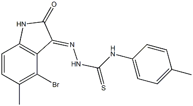 2-(4-bromo-5-methyl-2-oxo-1,2-dihydro-3H-indol-3-ylidene)-N-(4-methylphenyl)-1-hydrazinecarbothioamide Structure