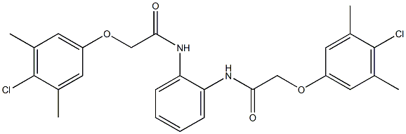 2-(4-chloro-3,5-dimethylphenoxy)-N-(2-{[2-(4-chloro-3,5-dimethylphenoxy)acetyl]amino}phenyl)acetamide,,结构式