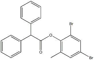 2,4-dibromo-6-methylphenyl 2,2-diphenylacetate Struktur