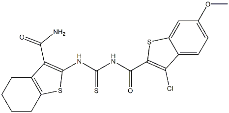 2-[({[(3-chloro-6-methoxy-1-benzothiophen-2-yl)carbonyl]amino}carbothioyl)amino]-4,5,6,7-tetrahydro-1-benzothiophene-3-carboxamide
