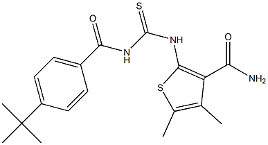 2-[({[4-(tert-butyl)benzoyl]amino}carbothioyl)amino]-4,5-dimethyl-3-thiophenecarboxamide|
