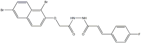 2-[(1,6-dibromo-2-naphthyl)oxy]-N'-[(E)-3-(4-fluorophenyl)-2-propenoyl]acetohydrazide 结构式