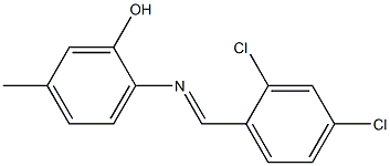 2-{[(E)-(2,4-dichlorophenyl)methylidene]amino}-5-methylphenol 结构式