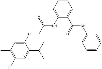 2-{[2-(4-bromo-2-isopropyl-5-methylphenoxy)acetyl]amino}-N-phenylbenzamide Structure