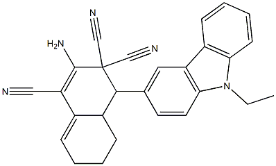 2-amino-4-(9-ethyl-9H-carbazol-3-yl)-4a,5,6,7-tetrahydro-1,3,3(4H)-naphthalenetricarbonitrile Structure