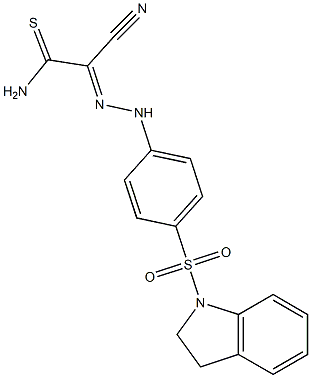 2-cyano-2-{(E)-2-[4-(2,3-dihydro-1H-indol-1-ylsulfonyl)phenyl]hydrazono}ethanethioamide