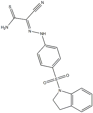  2-cyano-2-{(E)-2-[4-(2,3-dihydro-1H-indol-1-ylsulfonyl)phenyl]hydrazono}ethanethioamide