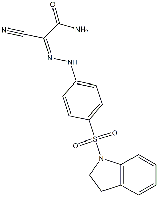 2-cyano-2-{(Z)-2-[4-(2,3-dihydro-1H-indol-1-ylsulfonyl)phenyl]hydrazono}acetamide