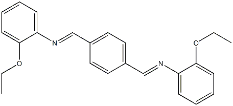 N-(2-ethoxyphenyl)-N-[(E)-(4-{[(2-ethoxyphenyl)imino]methyl}phenyl)methylidene]amine Struktur