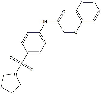 2-phenoxy-N-[4-(1-pyrrolidinylsulfonyl)phenyl]acetamide 化学構造式