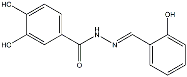 3,4-dihydroxy-N'-[(E)-(2-hydroxyphenyl)methylidene]benzohydrazide Struktur