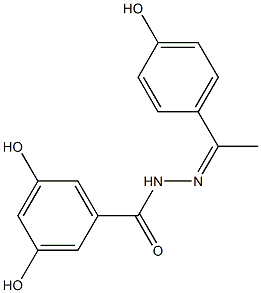 3,5-dihydroxy-N'-[(Z)-1-(4-hydroxyphenyl)ethylidene]benzohydrazide Struktur