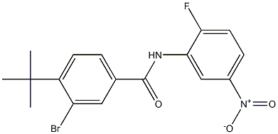 3-bromo-4-(tert-butyl)-N-(2-fluoro-5-nitrophenyl)benzamide Structure