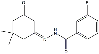 3-bromo-N'-(3,3-dimethyl-5-oxocyclohexylidene)benzohydrazide,,结构式