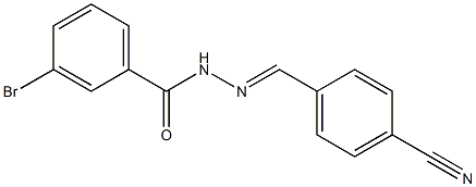 3-bromo-N'-[(E)-(4-cyanophenyl)methylidene]benzohydrazide,,结构式