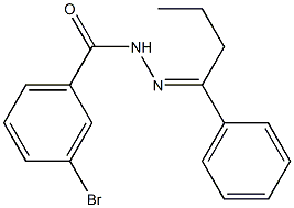 3-bromo-N'-[(E)-1-phenylbutylidene]benzohydrazide 结构式