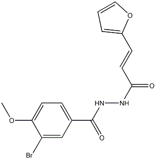 3-bromo-N'-[(E)-3-(2-furyl)-2-propenoyl]-4-methoxybenzohydrazide,,结构式