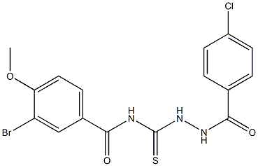 3-bromo-N-{[2-(4-chlorobenzoyl)hydrazino]carbothioyl}-4-methoxybenzamide Structure