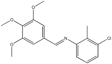 N-(3-chloro-2-methylphenyl)-N-[(E)-(3,4,5-trimethoxyphenyl)methylidene]amine Struktur