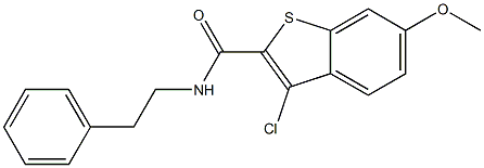3-chloro-6-methoxy-N-phenethyl-1-benzothiophene-2-carboxamide 结构式