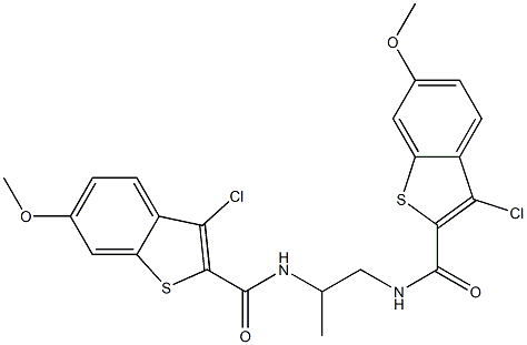 3-chloro-N-(2-{[(3-chloro-6-methoxy-1-benzothiophen-2-yl)carbonyl]amino}-1-methylethyl)-6-methoxy-1-benzothiophene-2-carboxamide