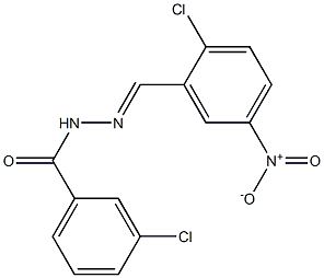 3-chloro-N'-[(E)-(2-chloro-5-nitrophenyl)methylidene]benzohydrazide 化学構造式