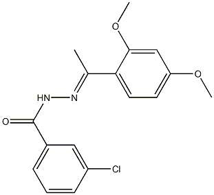3-chloro-N'-[(E)-1-(2,4-dimethoxyphenyl)ethylidene]benzohydrazide Structure