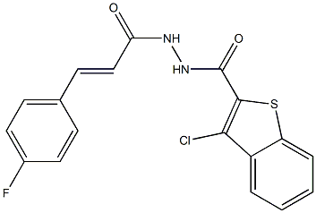 3-chloro-N'-[(E)-3-(4-fluorophenyl)-2-propenoyl]-1-benzothiophene-2-carbohydrazide