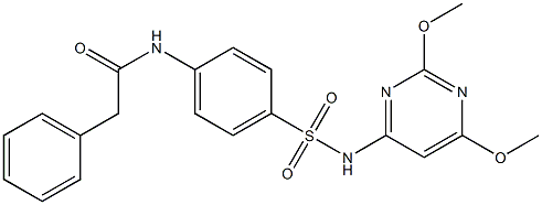 N-(4-{[(2,6-dimethoxy-4-pyrimidinyl)amino]sulfonyl}phenyl)-2-phenylacetamide,,结构式
