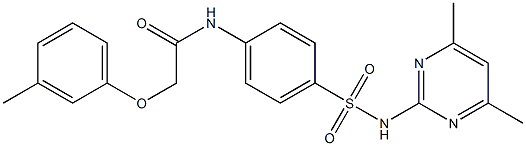 N-(4-{[(4,6-dimethyl-2-pyrimidinyl)amino]sulfonyl}phenyl)-2-(3-methylphenoxy)acetamide,,结构式