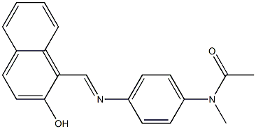 N-(4-{[(E)-(2-hydroxy-1-naphthyl)methylidene]amino}phenyl)-N-methylacetamide 化学構造式