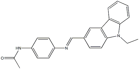 N-(4-{[(E)-(9-ethyl-9H-carbazol-3-yl)methylidene]amino}phenyl)acetamide,,结构式