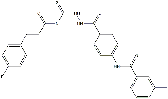 N-(4-{[2-({[(E)-3-(4-fluorophenyl)-2-propenoyl]amino}carbothioyl)hydrazino]carbonyl}phenyl)-3-methylbenzamide Struktur