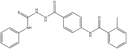 N-(4-{[2-(anilinocarbothioyl)hydrazino]carbonyl}phenyl)-2-methylbenzamide 化学構造式