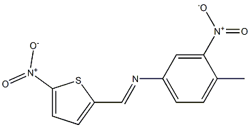 4-methyl-3-nitro-N-[(E)-(5-nitro-2-thienyl)methylidene]aniline Structure