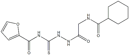 N-[(2-{2-[(cyclohexylcarbonyl)amino]acetyl}hydrazino)carbothioyl]-2-furamide Structure