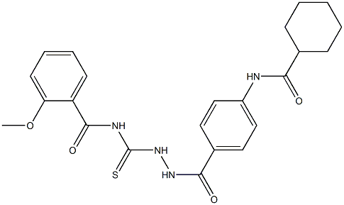 N-[(2-{4-[(cyclohexylcarbonyl)amino]benzoyl}hydrazino)carbothioyl]-2-methoxybenzamide Structure