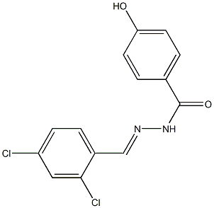 N'-[(E)-(2,4-dichlorophenyl)methylidene]-4-hydroxybenzohydrazide,,结构式