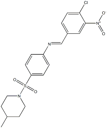 N-[(E)-(4-chloro-3-nitrophenyl)methylidene]-N-{4-[(4-methyl-1-piperidinyl)sulfonyl]phenyl}amine Structure