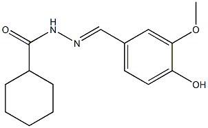 N'-[(E)-(4-hydroxy-3-methoxyphenyl)methylidene]cyclohexanecarbohydrazide 结构式