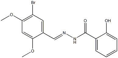 N'-[(E)-(5-bromo-2,4-dimethoxyphenyl)methylidene]-2-hydroxybenzohydrazide 化学構造式