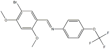 N-[(E)-(5-bromo-2,4-dimethoxyphenyl)methylidene]-N-[4-(trifluoromethoxy)phenyl]amine Struktur