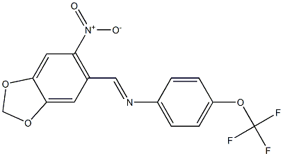 N-[(E)-(6-nitro-1,3-benzodioxol-5-yl)methylidene]-N-[4-(trifluoromethoxy)phenyl]amine 化学構造式