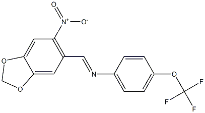 N-[(E)-(6-nitro-1,3-benzodioxol-5-yl)methylidene]-N-[4-(trifluoromethoxy)phenyl]amine Structure